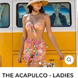 New Acapulco Resort Shorts and Bandeau Tie Front Set